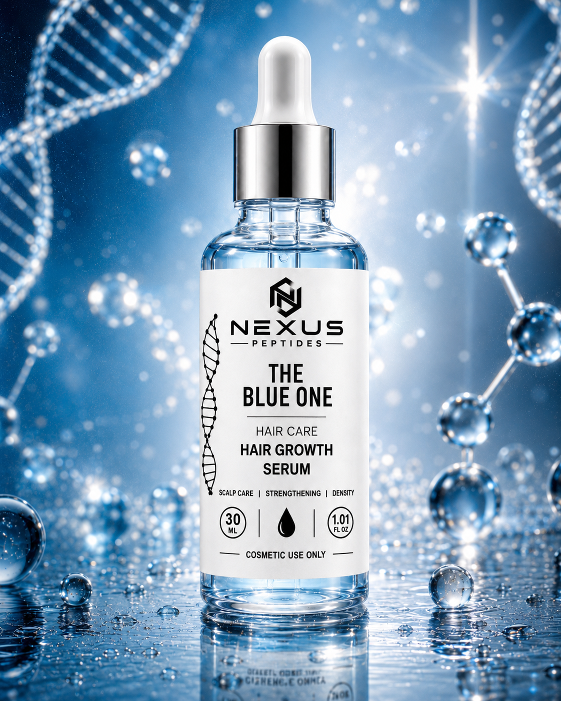 Nexus Peptides – The Blue One Hair Growth Serum Produktflasche